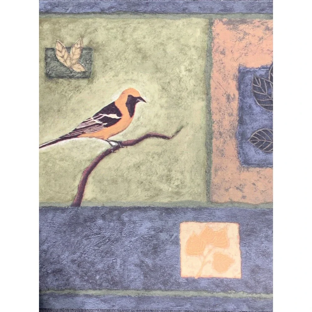 Vintage Chesapeake Wallpaper Border Birds Grasshoppers Patchwork 3 count